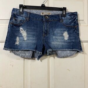 Freestyle Revolution Blue Jeans Shorts With Distressed Freedom Tested Size 11